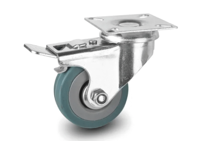 Rubber Steel Hub Plain Bearing Caster Wheel for Trolley - Image 2