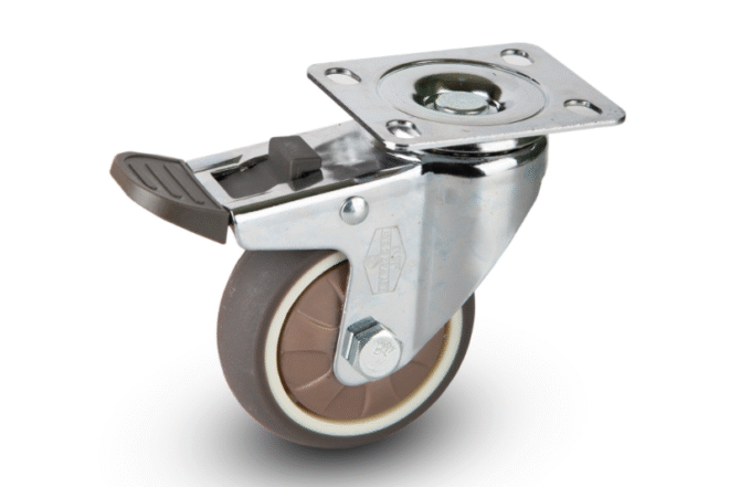 TRP PVC Hub Chrome Finish Double Ball Bearing Caster Wheel for Trolley/Furniture - Image 3