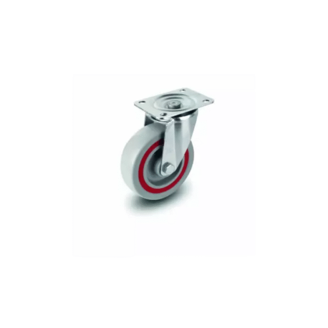 Polyurethane Double Ball Bearing Sandwich Caster Wheel for Trolley