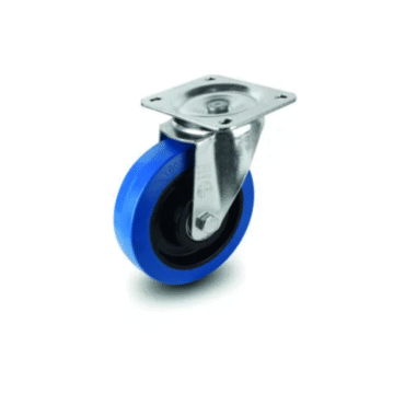 Elastic Rubber Nylon Hub Double Ball Bearing Caster Wheel for Trolley