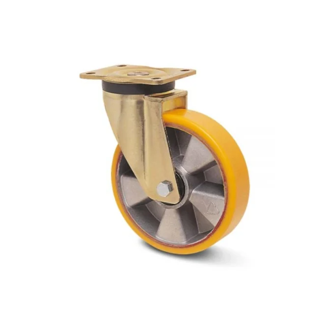 Heavy Duty Polyurethane Aluminum Hub Double Ball Bearing Caster Wheel