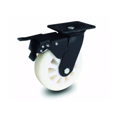 Nylon Powder Coated, Rustproof Double Ball Bearing Brake Wheel