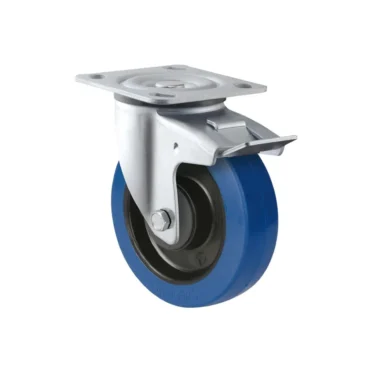 Elastic Rubber Nylon Hub Double Ball Bearing Caster Wheel for Trolley