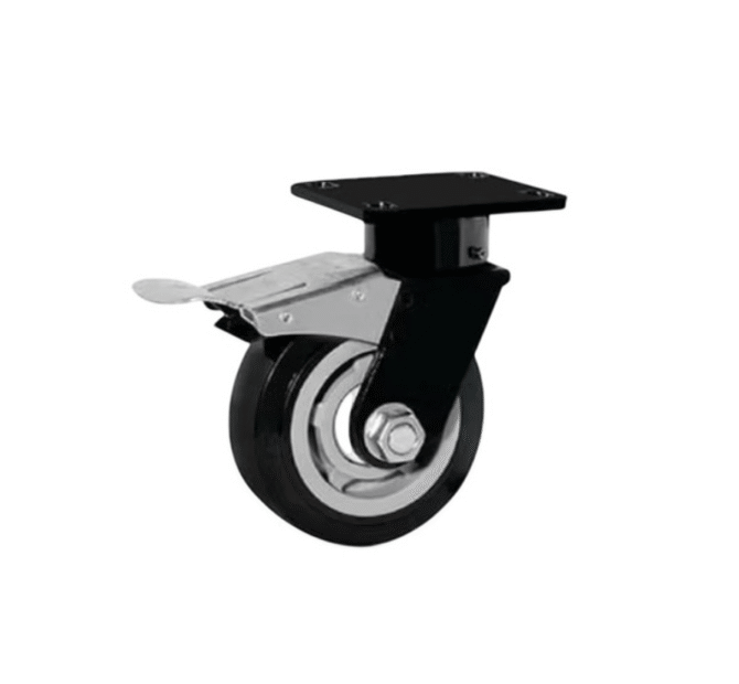 Heavy Duty Polyurethane PU  hub Double Ball Bearing Wheel for Trolley/Furniture