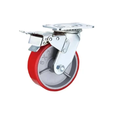 Polyurethane Solid Steel Core Hub Double Ball Bearing Wheel for Trolley/Furniture