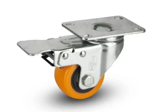 NSF Germany Yellow Polyurethane PP Hub Single Ball Bearing Caster Wheel for Trolley/Furniture - Image 3