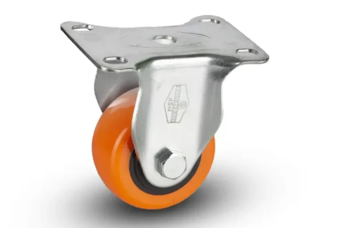 NSF Germany Yellow Polyurethane PP Hub Single Ball Bearing Caster Wheel for Trolley/Furniture