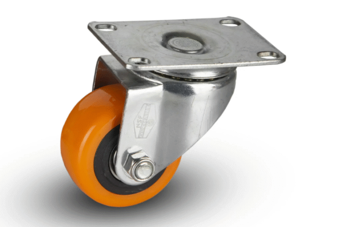 NSF Germany Yellow Polyurethane PP Hub Single Ball Bearing Caster Wheel for Trolley/Furniture - Image 2