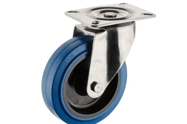 Elastic Rubber Nylon Hub Double Ball Bearing Caster