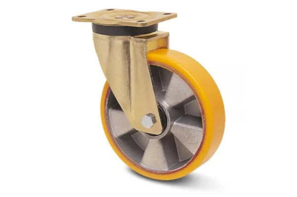 Heavy-duty polyurethane caster with aluminum hub